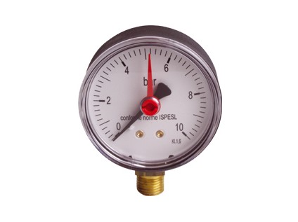 H-LINE manometr se spodním napojením, D = 63 mm, 0 - 10 bar